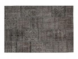 Винтажный ковер серый из шерсти 100% шерсть пэчворк R-6165