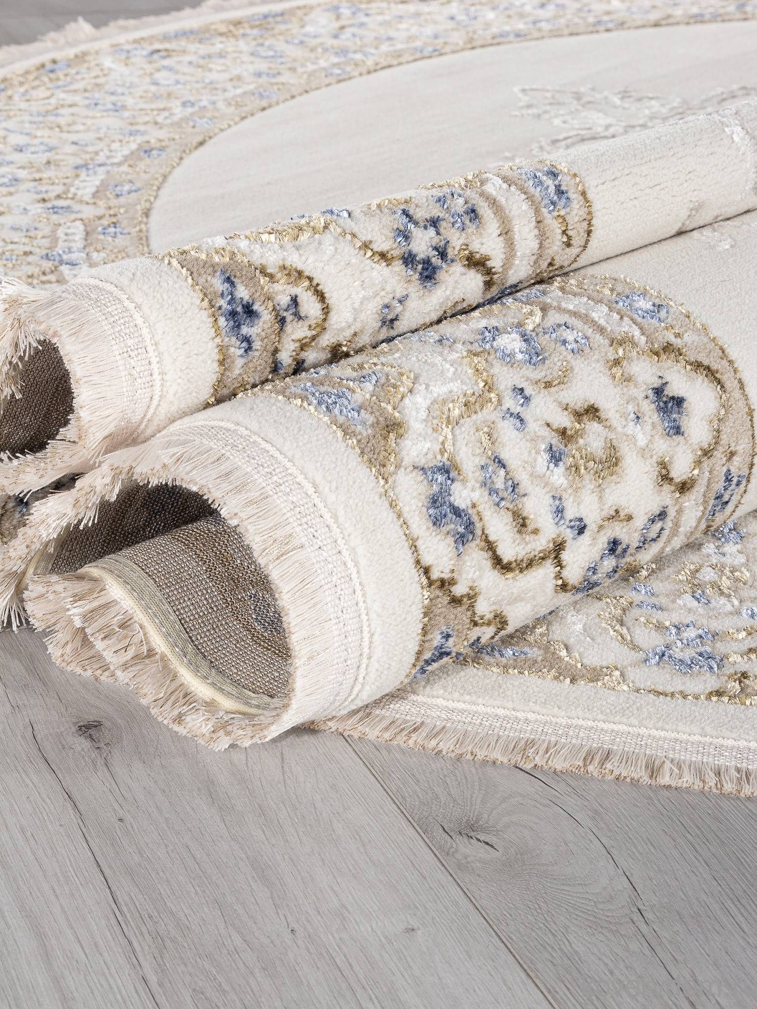 Ковер ESSA 27236A CREAM / BLUE Овал