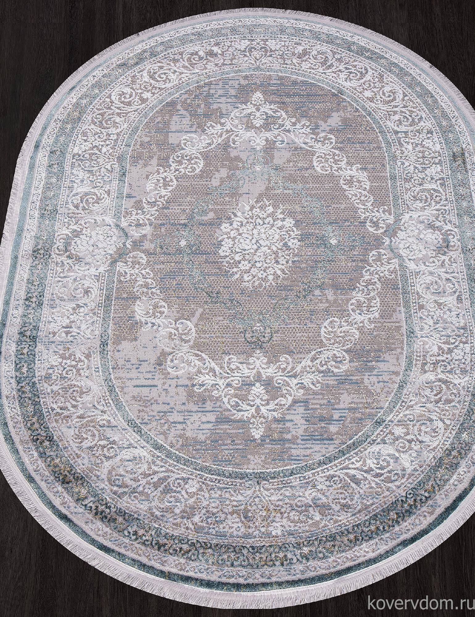 Ковер AJMAL LP 292 CREAM / TURQUOISE Овал Ковер AJMAL LP 292 CREAM / TURQUOISE Овал