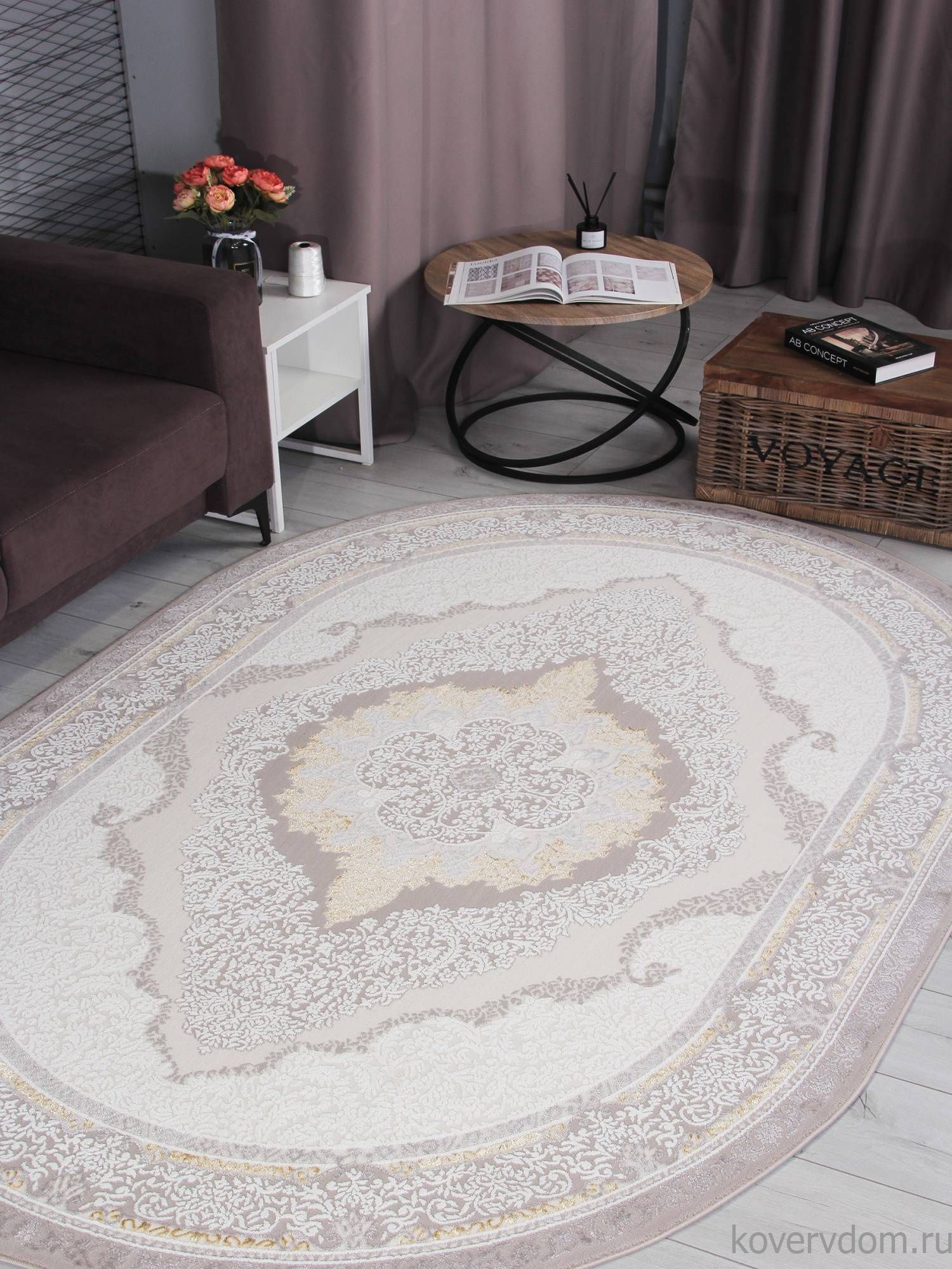 Ковер NENSI GL193A BROWN / BROWN Овал