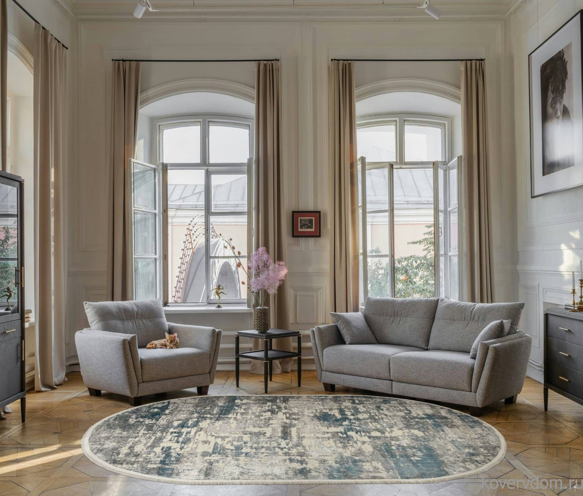 Ковер MARMARIS 26941A GRY / BLUE Овал